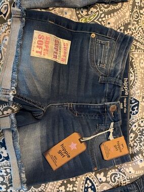 Girls Regular Rise Midi Denim Shorts - Blue